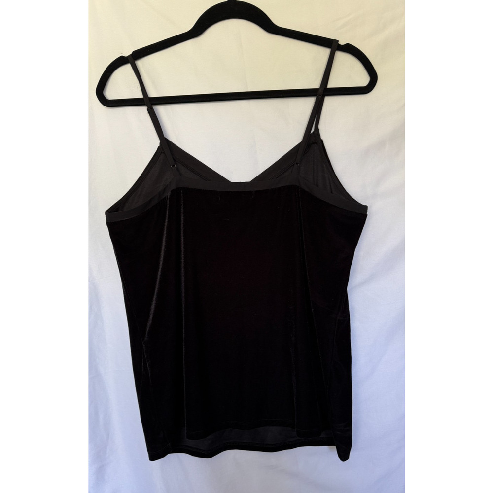 Y2K Banana Republic Velvet Camisole Black V Neck Whimsigoth Dark Romantic Fairy - Picture 2 of 8